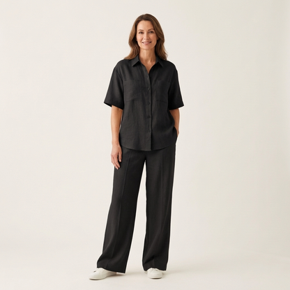 Patricia | Relaxed Linen-Look Shirt & Wide-Leg Trouser Set