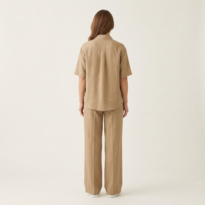 Patricia | Relaxed Linen-Look Shirt & Wide-Leg Trouser Set