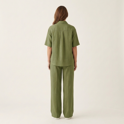 Patricia | Relaxed Linen-Look Shirt & Wide-Leg Trouser Set
