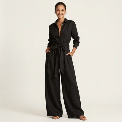 Letisha | Long-Sleeve Shirt Jumpsuit