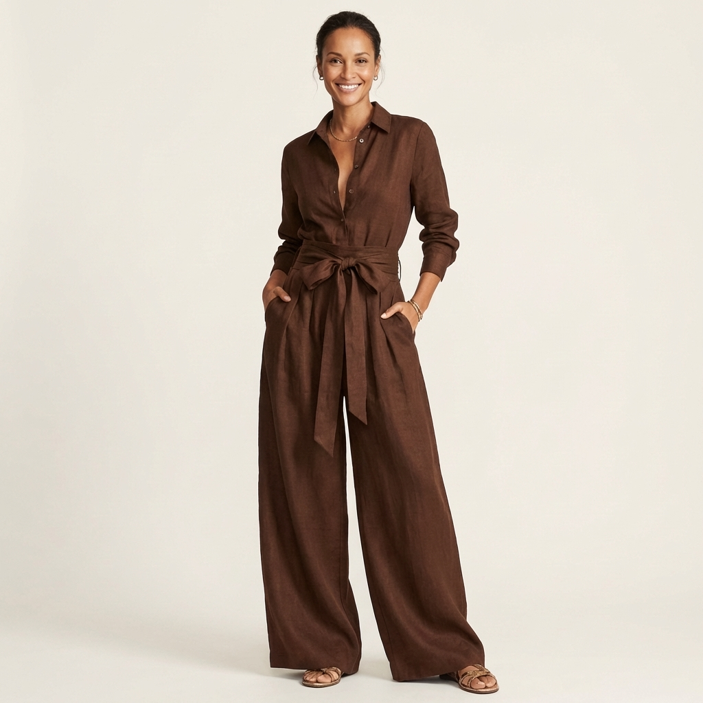 Letisha | Long-Sleeve Shirt Jumpsuit