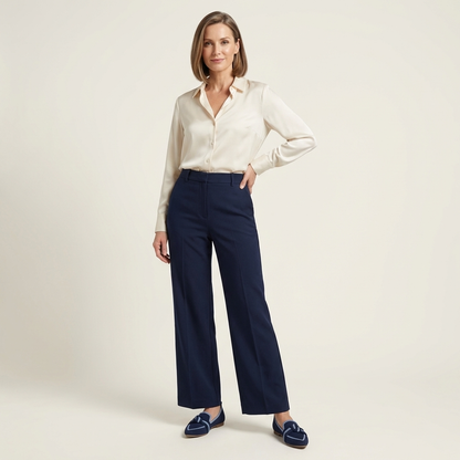 Gia | Pointed-Toe Knit Flat with Contrast Trim & Knot Detail