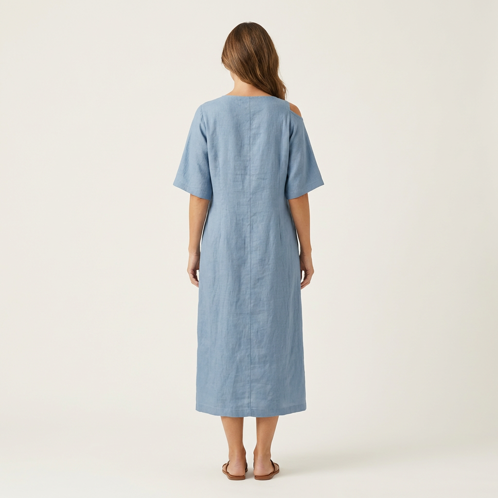 Kaylia | Cold-Shoulder Linen Maxi Dress