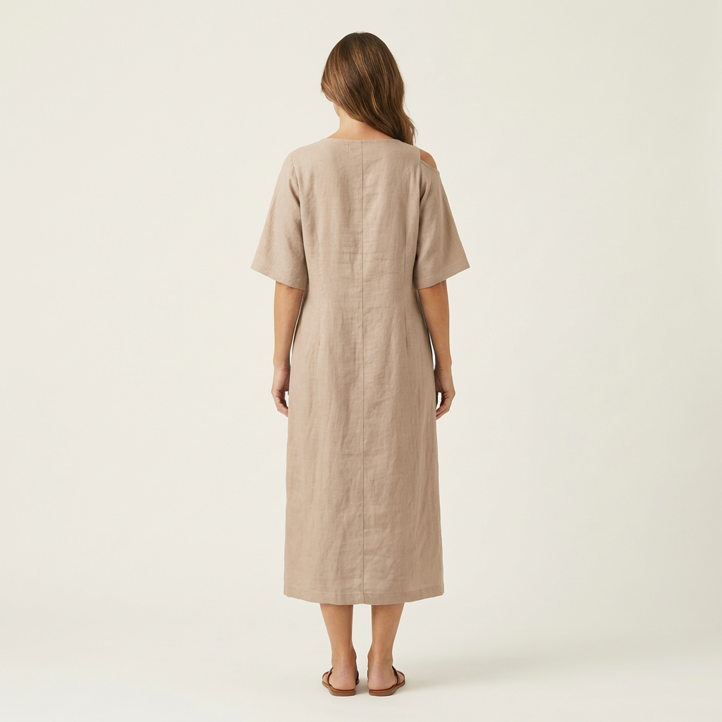 Kaylia | Cold-Shoulder Linen Maxi Dress