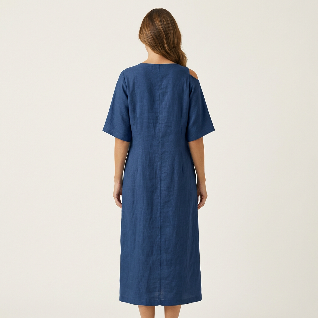 Kaylia | Cold-Shoulder Linen Maxi Dress