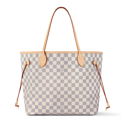Louis Vuitton Damier Azur Canvas Neverfull MM Tote Bag - Beige