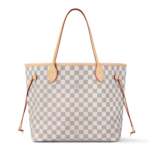 Louis Vuitton Damier Azur Canvas Neverfull MM Tote Bag - Beige