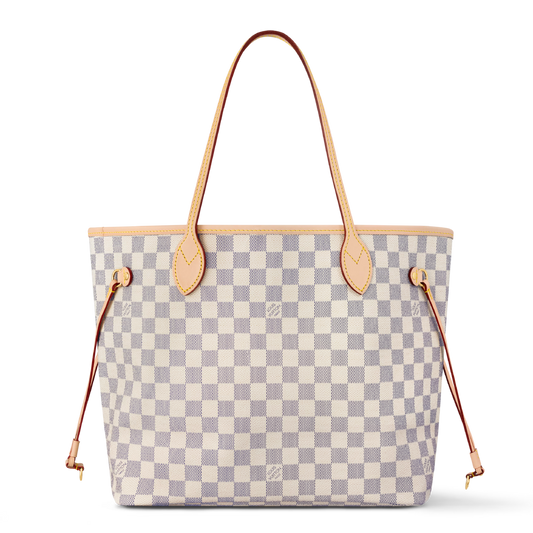 Louis Vuitton Damier Azur Canvas Neverfull MM Tote Bag - Beige