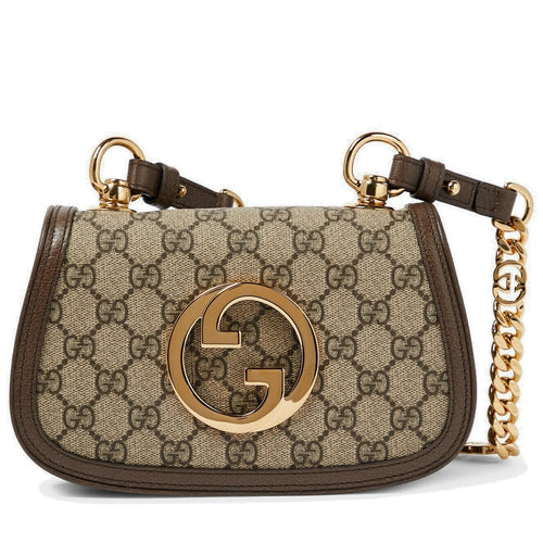 Gucci Blondie Mini GG Supreme Canvas Shoulder Bag - Beige