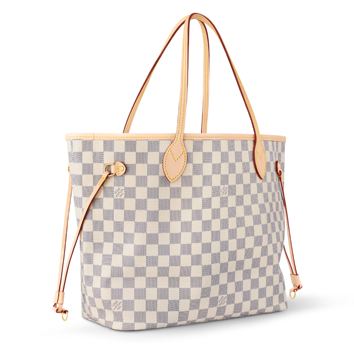 Louis Vuitton Damier Azur Canvas Neverfull MM Tote Bag - Beige