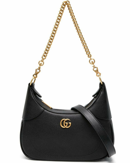 Gucci Aphrodite Small Leather Shoulder Bag - Black