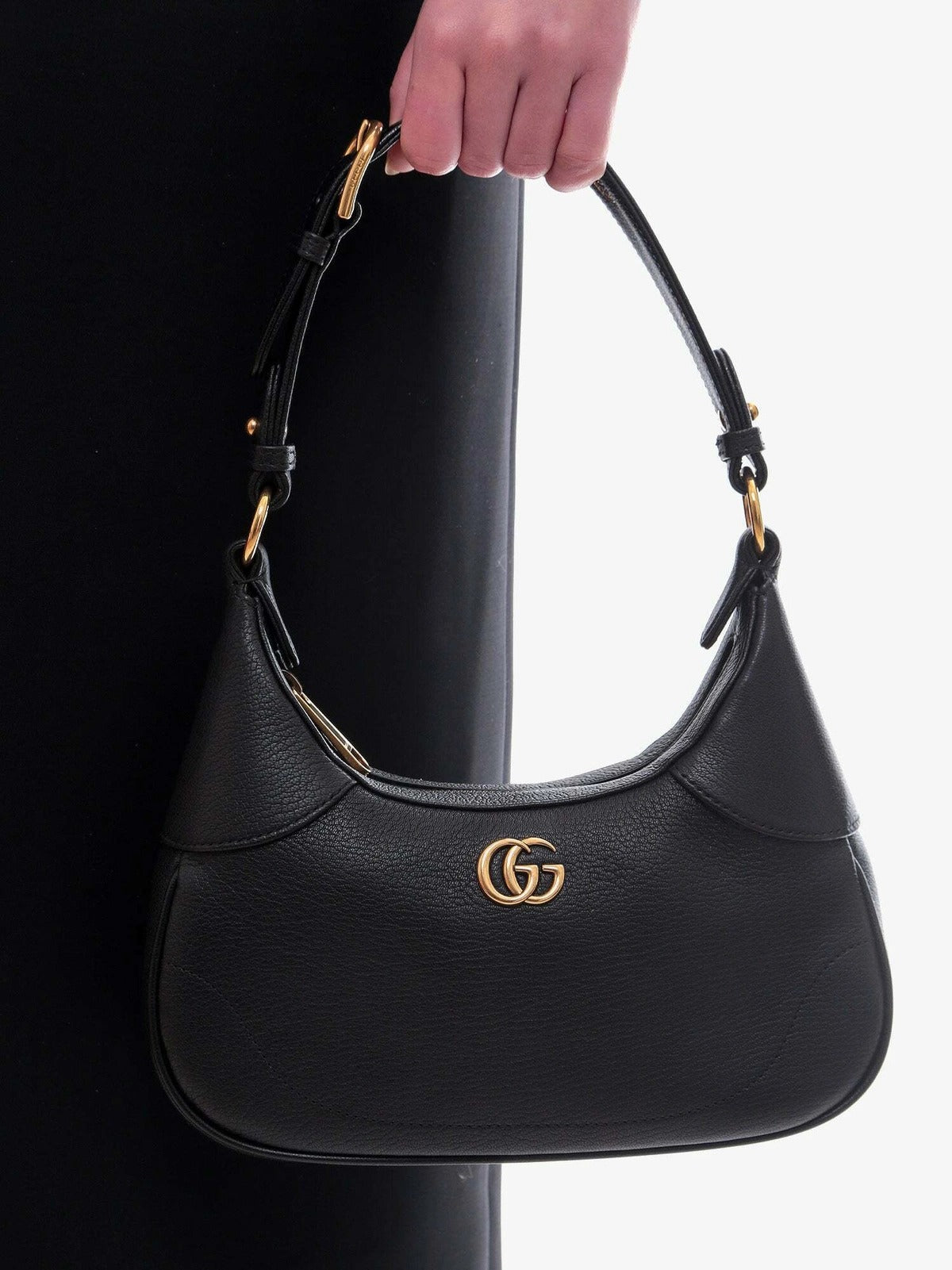 Gucci Aphrodite Small Leather Shoulder Bag - Black