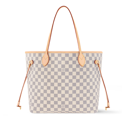 Louis Vuitton Damier Azur Canvas Neverfull MM Tote Bag - Beige