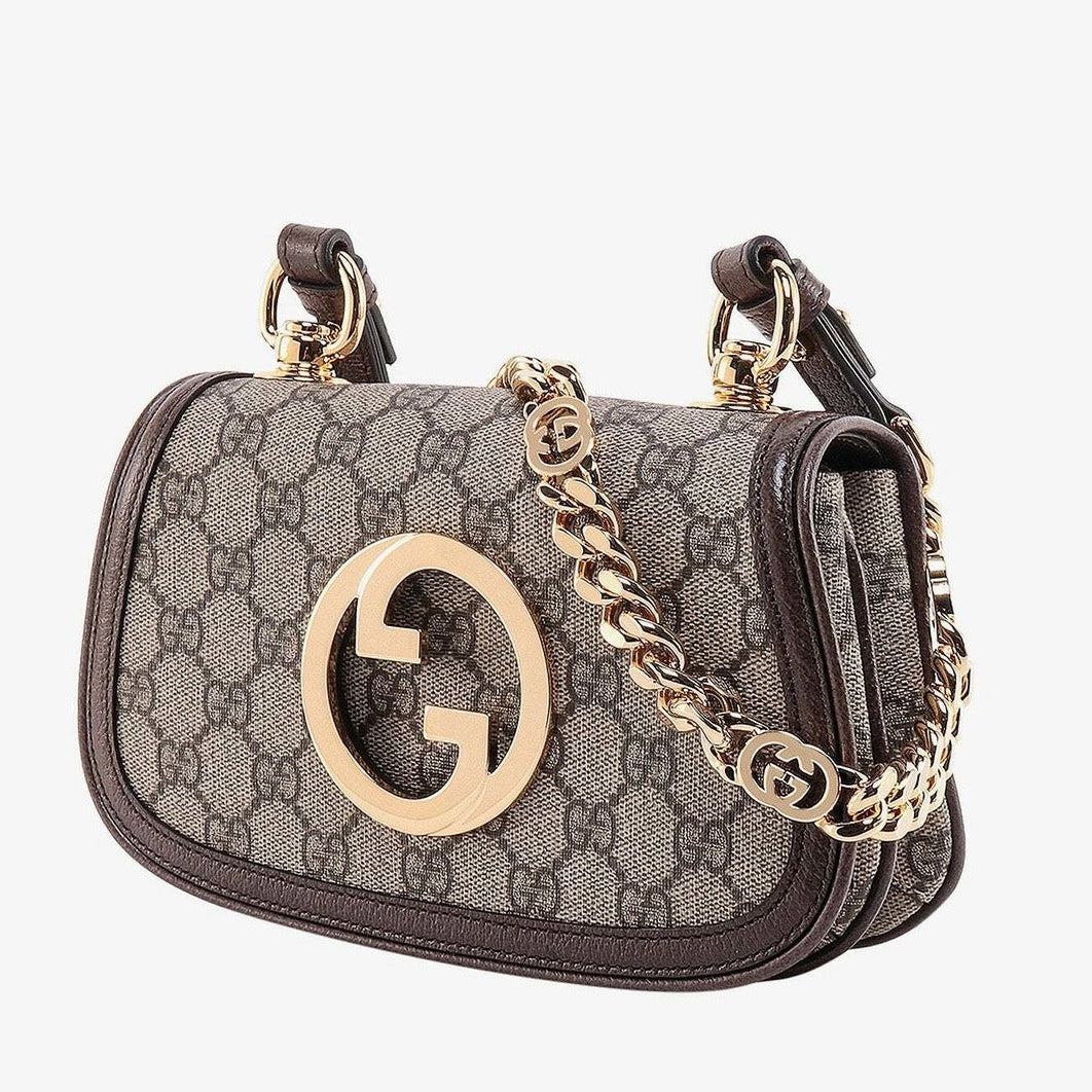 Gucci Blondie Mini GG Supreme Canvas Shoulder Bag - Beige