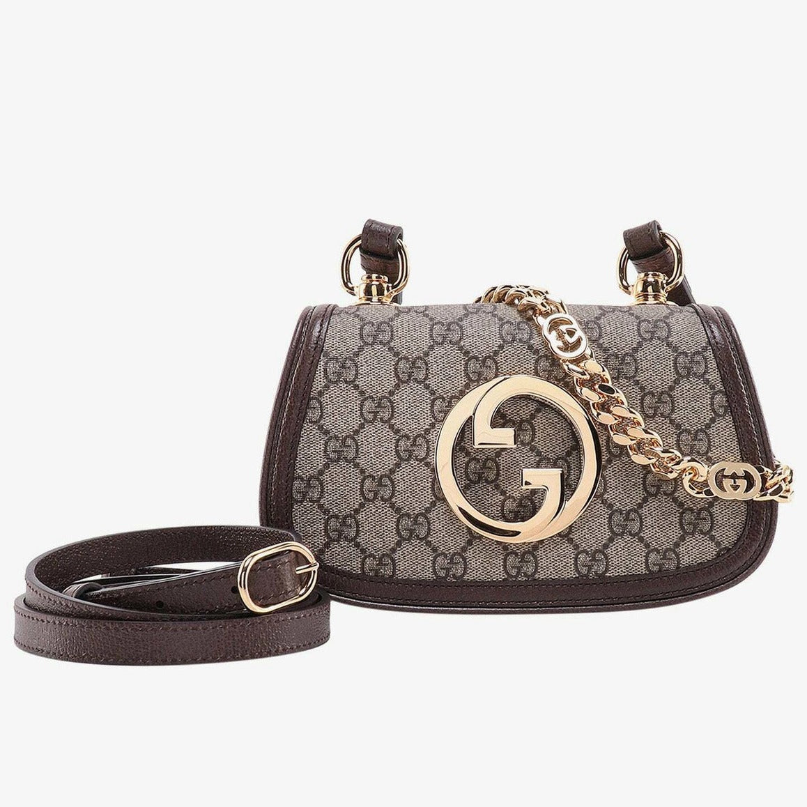 Gucci Blondie Mini GG Supreme Canvas Shoulder Bag - Beige