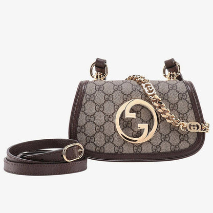 Gucci Blondie Mini GG Supreme Canvas Shoulder Bag - Beige