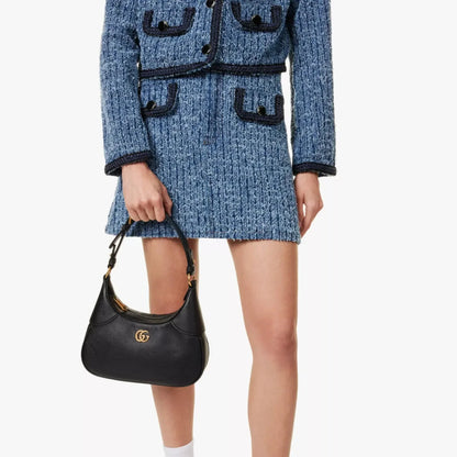 Gucci Aphrodite Small Leather Shoulder Bag - Black